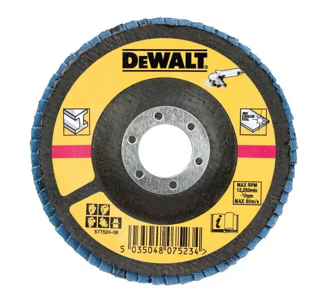DeWALT – Plateau abrasif à lamelles, P80, diamètre 125 mm DT3310