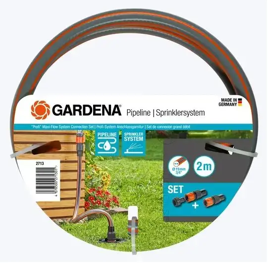 Gardena Pipeline – Kit de raccordement Profi Maxi-Flow System pour l’irrigation, 2 m 2713-20
