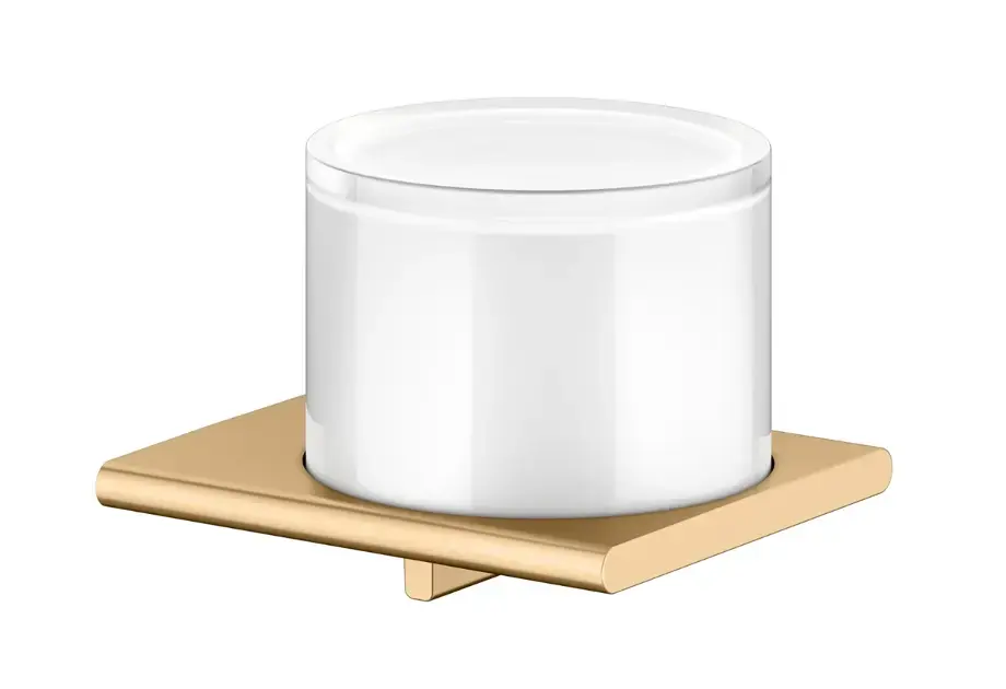 Keuco Edition 400 – Distributeur de savon avec support, verre dépoli/laiton brossé 11552259000