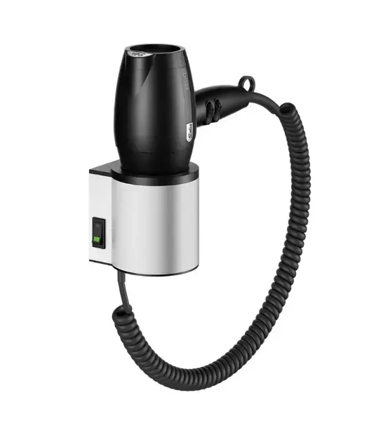 Keuco Plan – Sèche-cheveux avec support, aluminium/noir 14995170037