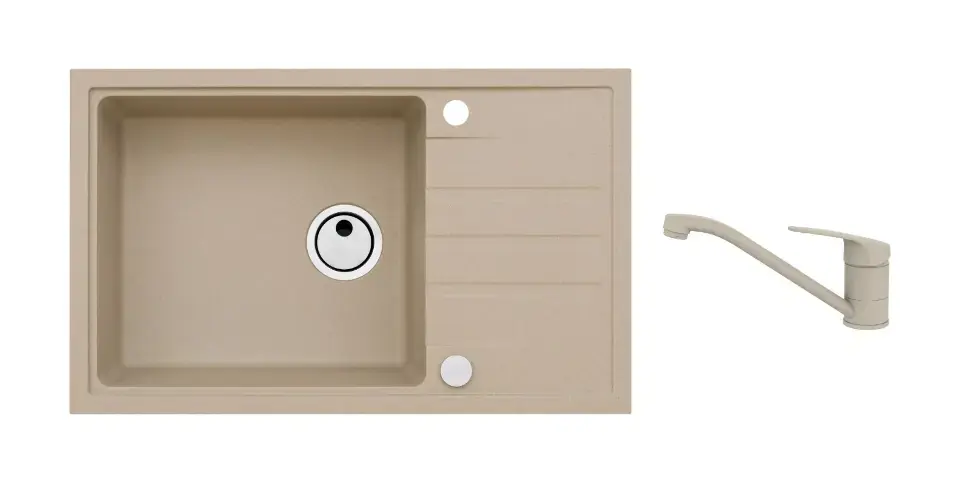 Alveus – Ensemble lavabo Intermezzo 130 et robinet Clara, beige SETA25861