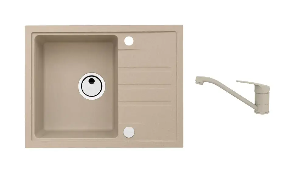 Alveus – Ensemble évier Intermezzo 30 et mélangeur Clara, beige SETA25840