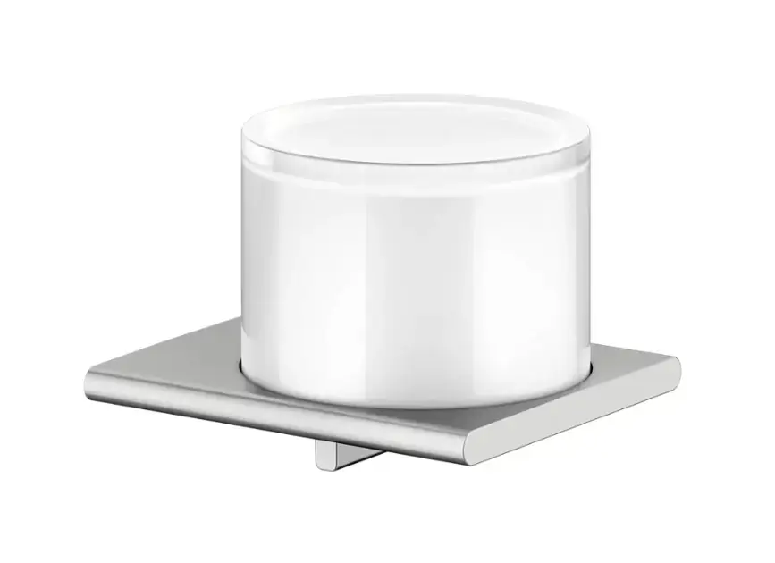 Keuco Edition 400 – Distributeur de savon avec support, verre dépoli/acier inoxydable 11552069000