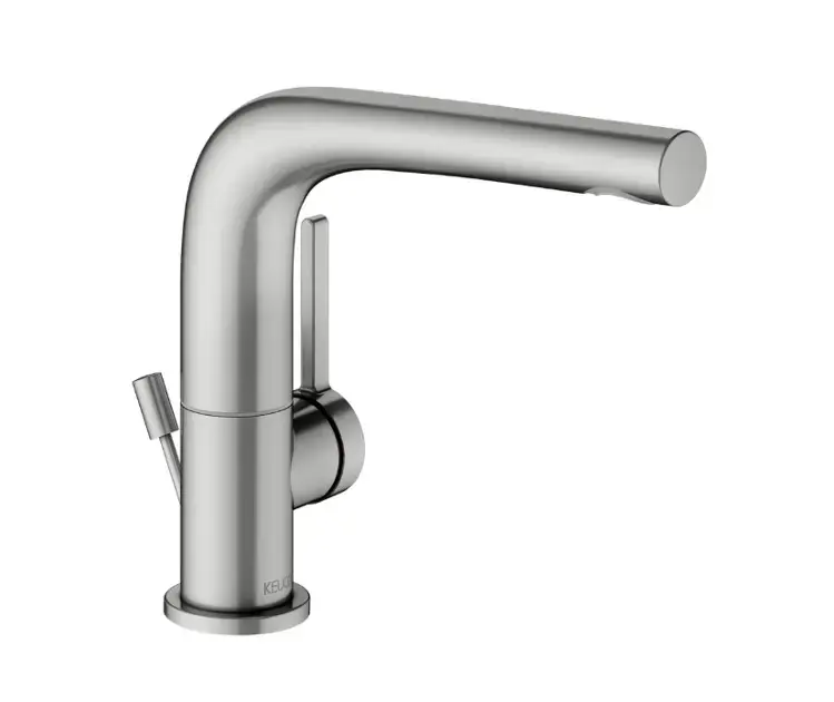 Keuco Edition 400 – Mitigeur de lavabo avec bec, acier inoxydable 51505060000