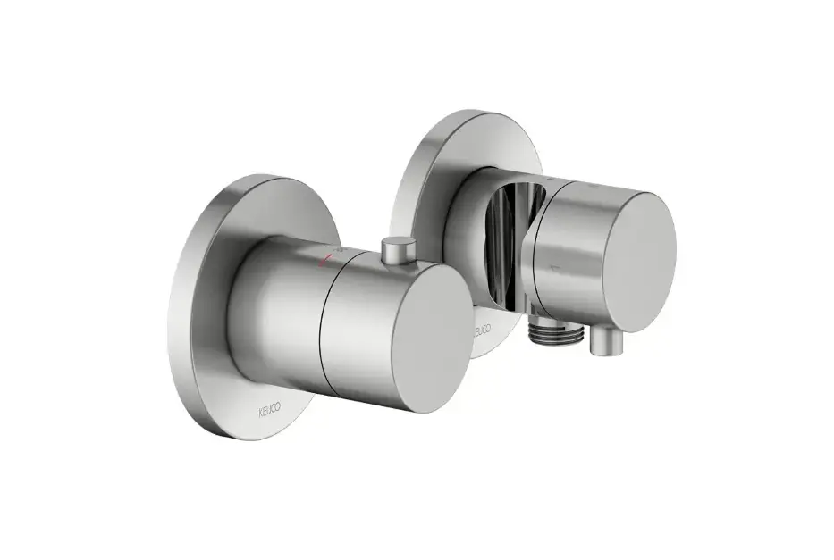 Keuco Edition 400 – Mitigeur thermostatique, encastré, pour 2 appareils, acier inoxydable 51553061221