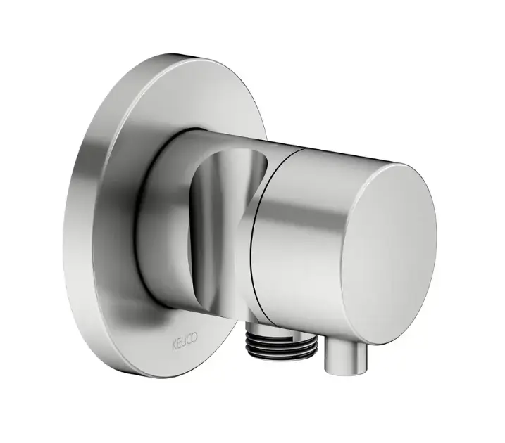 Keuco IXMO Comfort – Vanne de commutation encastrée, pour 2 appareils, avec raccord et support de douche, inox 59556061201