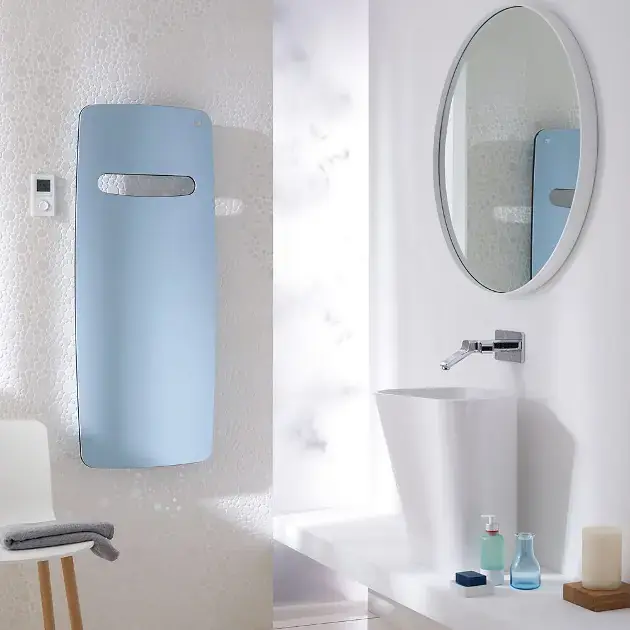 Zehnder Vitalo Spa – Radiateur de salle de bains 120×49 cm, droit, raccord central 5 cm, laqué blanc VIT-120-050