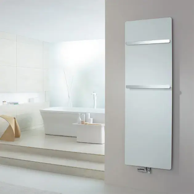 Zehnder Vitalo Bar – Radiateur de salle de bains 157×50 cm, droit, raccord central 5 cm, laqué blanc VIP-160-050