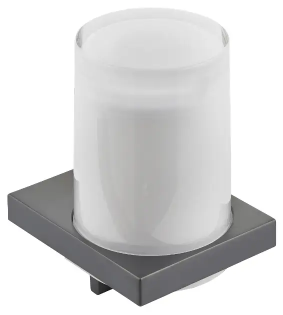 Keuco Edition 11 – Distributeur de savon avec support, 180 ml, verre dépoli/chrome noir 11152139000