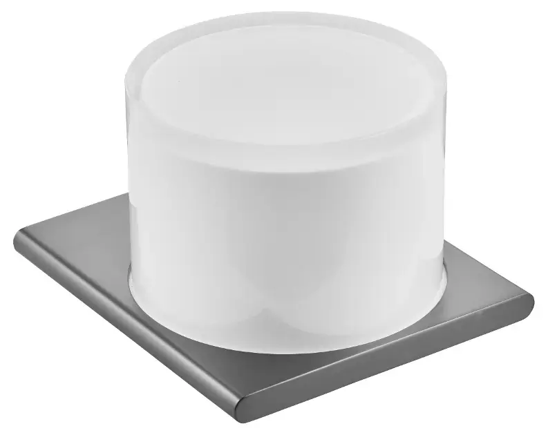 Keuco Edition 400 – Distributeur de savon avec support, 150 ml, verre dépoli/chrome noir 11552139000