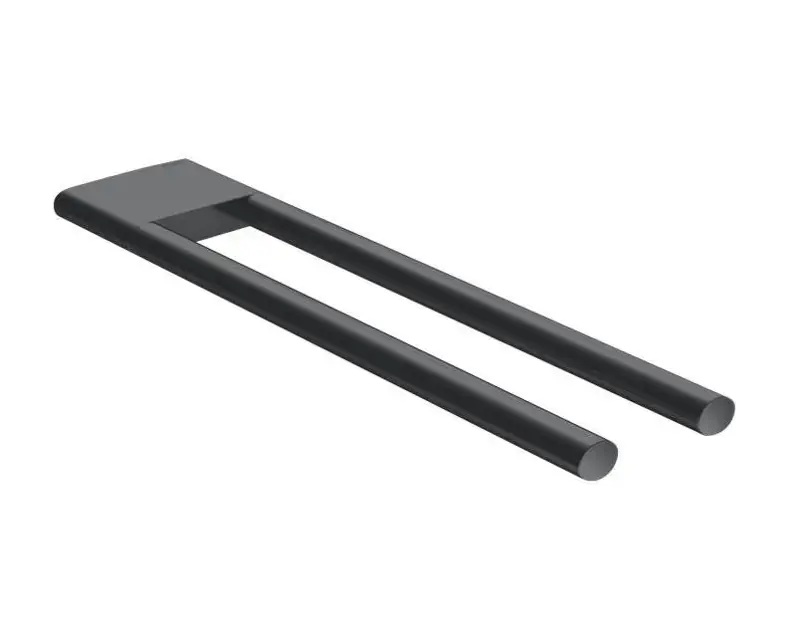 Keuco Edition 400 – Porte-serviettes double, longueur 34 cm, chrome noir 11519130000