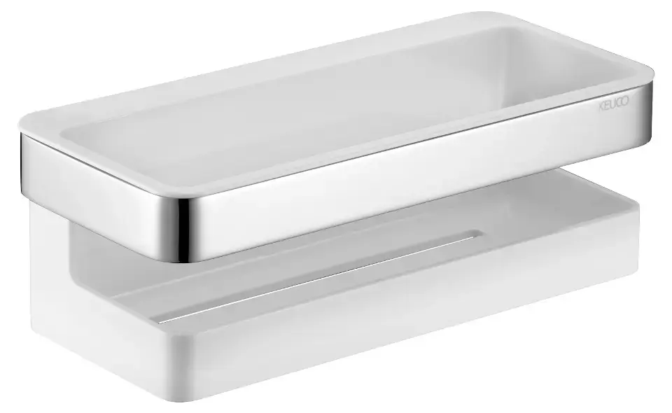 Keuco Collection Moll – Étagère, longueur 24 cm, blanc/chrome 12758010000