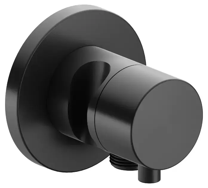 Keuco IXMO – Robinet d&rsquo;arrêt et inverseur à encastrer, à 3 voies, avec raccord de tuyau et support de douche, chrome noir 59549131201