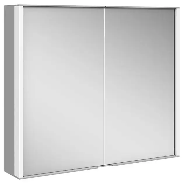 Keuco Royal Match – Armoire miroir avec éclairage LED, 80x70x16 cm, alu elox argenté 12802171311
