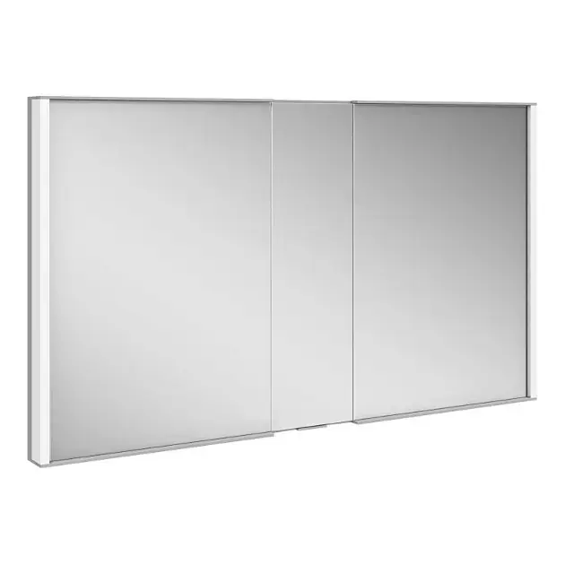 Keuco Royal Match – Armoire miroir avec éclairage LED, encastrable, 120x70x15 cm, alu elox argenté 12814171311