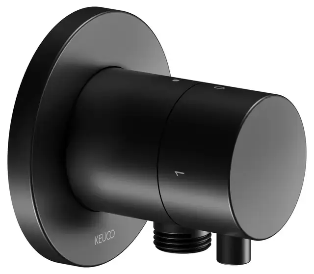 Keuco IXMO – Soupape encastrée pour 2 appareils, avec raccordement de douche, noir mat 59557371101