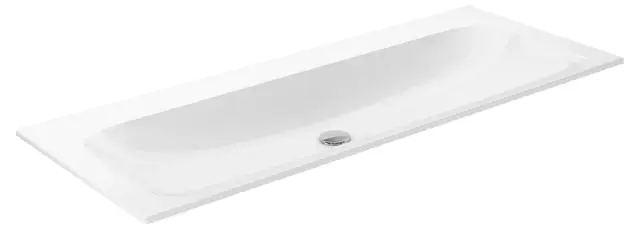 Keuco Plan – Lavabo 121×49 cm, sans trop-plein, sans trou pour robinetterie, CleanPlus, blanc 32980311200