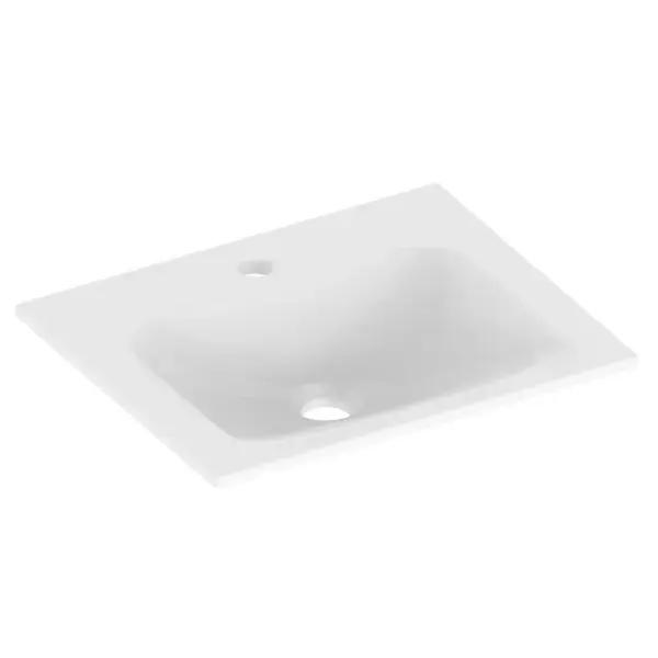 Keuco Plan – Lavabo 47×38 cm, trop-plein caché, trou de la robinetterie, CleanPlus, blanc 32930314601