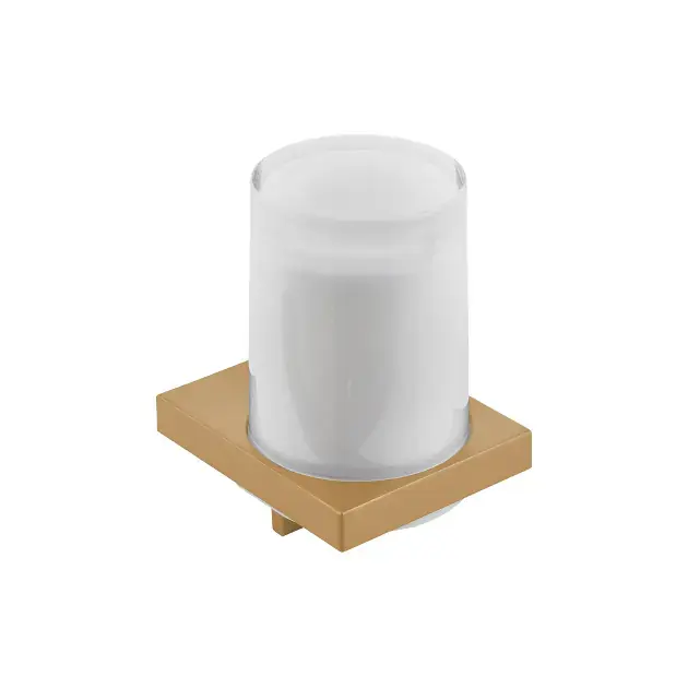 Keuco Edition 11 – Distributeur de savon avec support, 180 ml, verre dépoli/bronze 11152039000