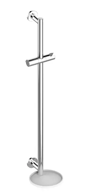 Keuco IXMO – Barre de douche 86 cm, avec étagère, chrome/blanc 59585010921