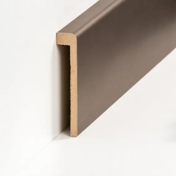 Surplinthe pour carrelage MDF jusqu&rsquo;à 85 mm Bronze Plinthe MDF moderne PROVISTON
