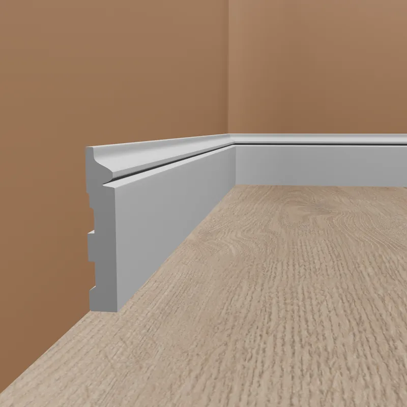 PROVISTON | Plinthe « NE018P » en polystyrène PolyForce | 13 x 80 x 2000 mm | Satin Blanc | Cache fils