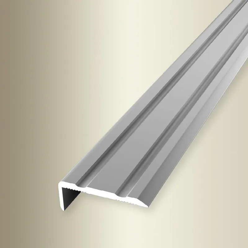 PROVISTON | Nez de marche | Largeur:24.5 mm | Hauteur:0 – 7 mm | Aluminium | Strié | Autoadhésif