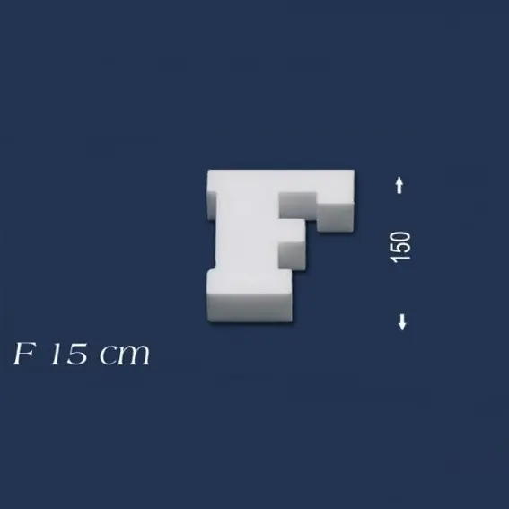 Wiesemann | Lettre décorative « F » | Polystyrène | Hauteur : 150 mm | Lettre en polystyrène | Lettre 3D