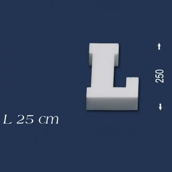 Wiesemann | Lettre décorative « L » | Polystyrène | Hauteur : 250 mm | Lettre en polystyrène | Lettre 3D