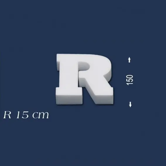 Wiesemann | Lettre décorative « R » | Polystyrène | Hauteur : 150 mm | Lettre en polystyrène | Lettre 3D