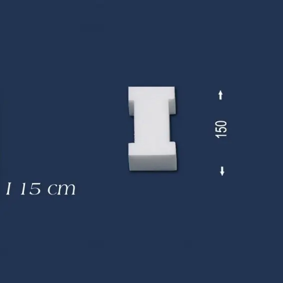Wiesemann | Lettre décorative « I » | Polystyrène | Hauteur : 150 mm | Lettre en polystyrène | Lettre 3D