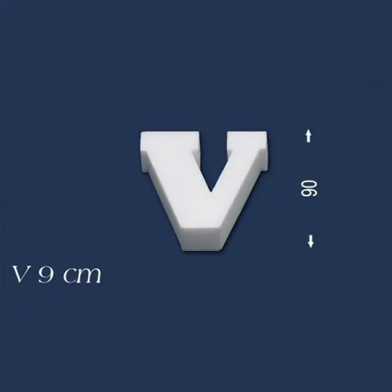 Wiesemann | Lettre décorative « V » | Polystyrène | Hauteur : 90 mm | Lettre en polystyrène | Lettre 3D