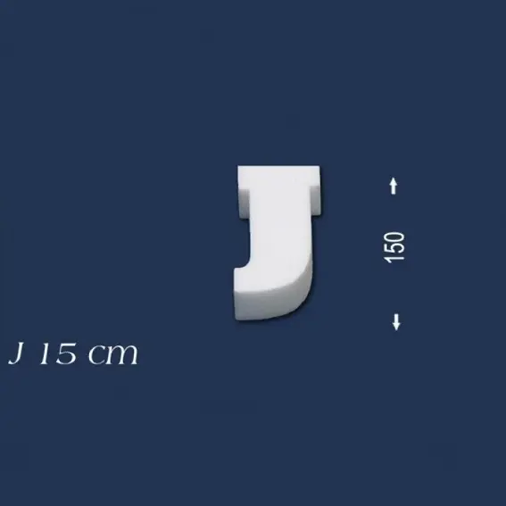 Wiesemann | Lettre décorative « J » | Polystyrène | Hauteur : 150 mm | Lettre en polystyrène | Lettre 3D