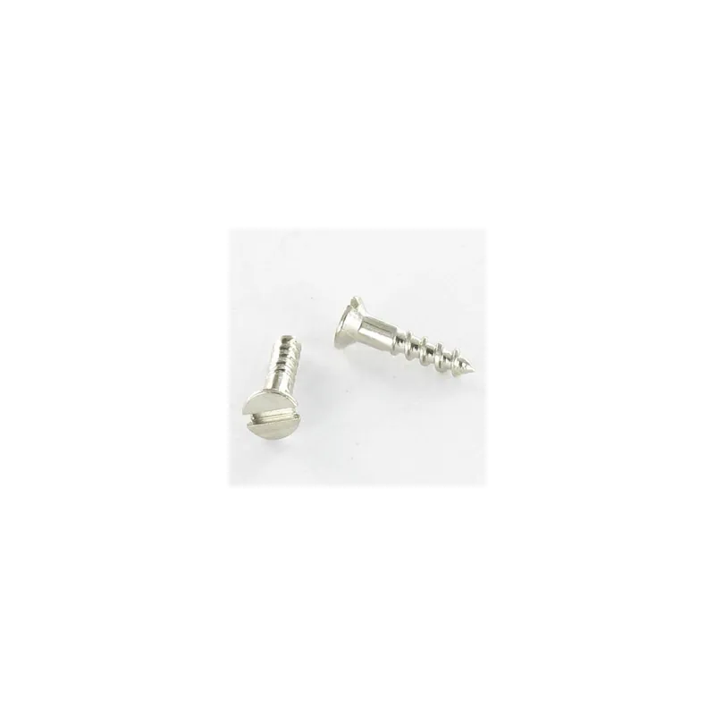 1 x Vis bois Tête fraisée Fendue 2X10 Acier nickelé microvis
