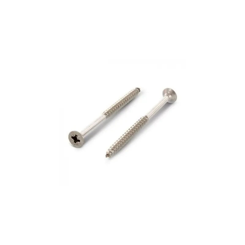 1 x VBA Vis bois agglo Tête fraisée Pozi N°3 6X90 Filetage partiel Inox A4