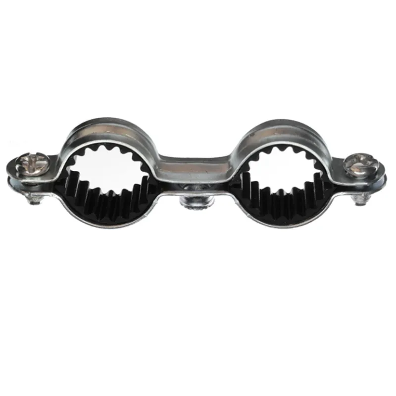 1 x Collier de fixation isophonique double M7X150 Diamètre 14 Acier zingué