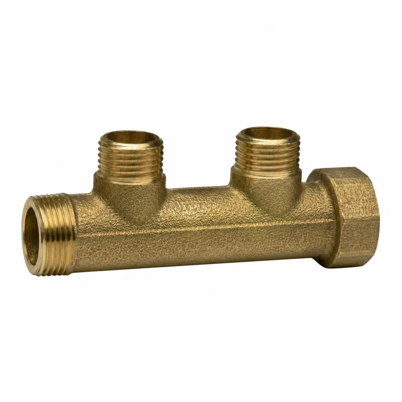 1 x Collecteur 3/4&Prime; Mâle femelle 2 sorties Laiton